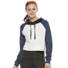 Juniors' So&reg; Cropped Raglan Hoodie, Teens, Size: Xl, Blue (navy)