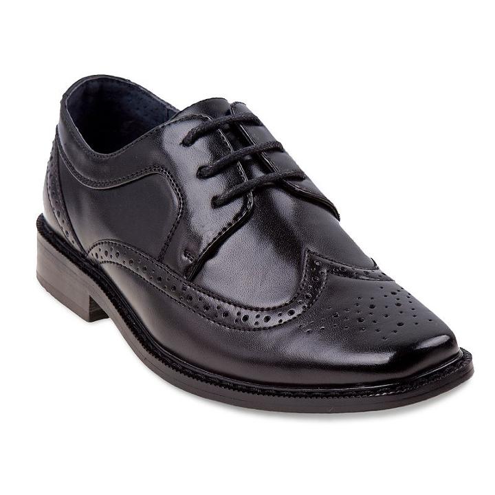 Joseph Allen Boys' Wingtip Dress Shoes, Boy's, Size: 1, Black