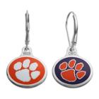 Fiora Clemson Tigers Sterling Silver Team Logo Drop Earrings, Women's, Multicolor