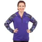 Women's Huntworth Camo Fleece Quarter-zip Hoodie, Size: Large, Purple