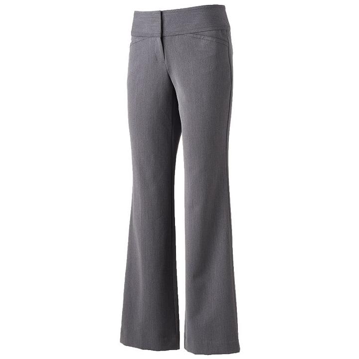 Women's Elle&trade; Wide-leg Dress Pants, Size: 14 Short, Grey