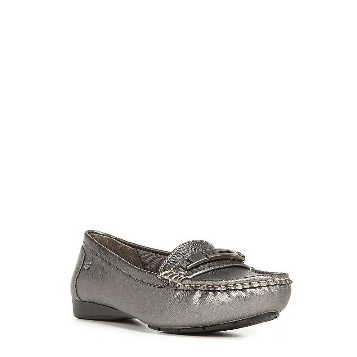 Lifestride Viva Women's Driving Moccasins, Size: 7.5 Wide, Med Grey