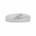 Men's 10k White Gold 1/10 Carat T.w. Diamond Slanted Groove Ring