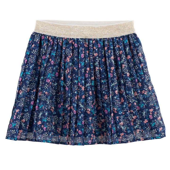 Girls 4-12 Sonoma Goods For Life&trade; Printed Woven Pleated Skort, Girl's, Size: 8, Dark Blue