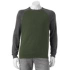 Big & Tall Sonoma Goods For Life&reg; Classic-fit Colorblock Fine Gauge Crewneck Sweater, Men's, Size: 3xb, Dark Green