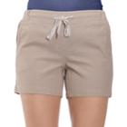 Women's Izod Pull-on Linen Shorts, Size: Large, Beig/green (beig/khaki)