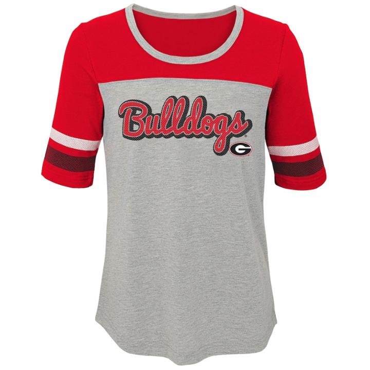 Girls 7-16 Georgia Bulldogs Fan-tastic Tee, Size: Xl 16, Grey