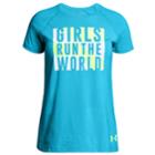 Girls 7-16 Under Armour Girls Run The World Graphic Tee, Size: Medium, Beige Over