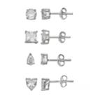 Primrose Sterling Silver Geometric Stud Earring Set, Women's, White