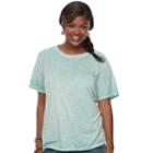 Juniors' Plus Size Mudd&reg; Weekend Crewneck Tee, Teens, Size: 3xl, Lt Green