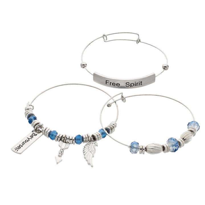 Free Spirit Bangle Bracelet Set, Women's, Blue