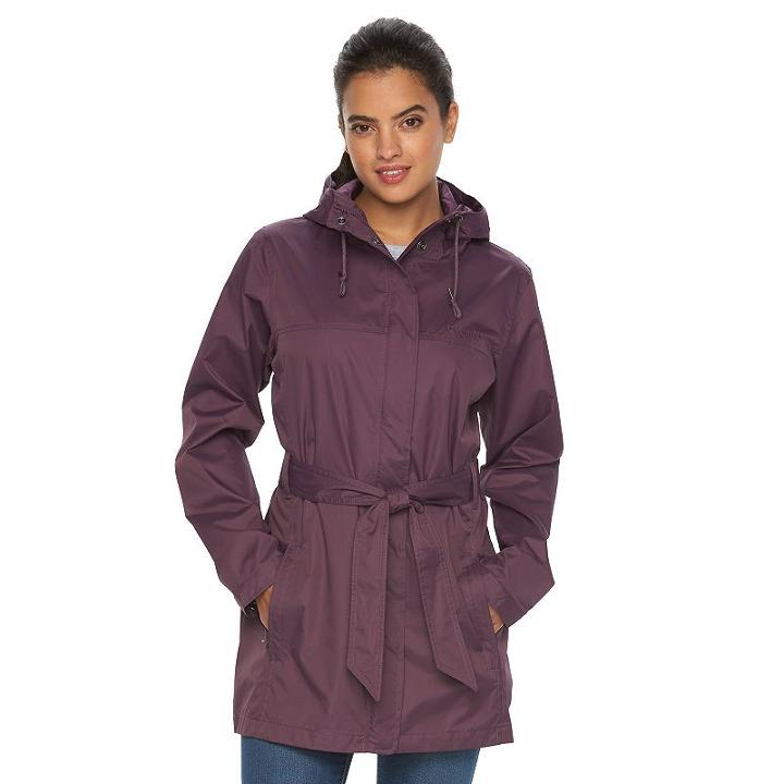 Women's Columbia Spring Run Hooded Trench Jacket, Size: Small, Purple