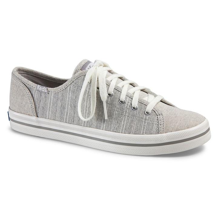 Keds Kickstart Slub Stripe Women's Ortholite Sneakers, Size: Medium (8.5), Grey