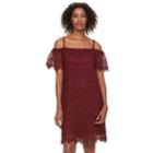 Women's Hope & Harlow Off-the-shoulder Lace Shift Dress, Size: 10, Purple Oth