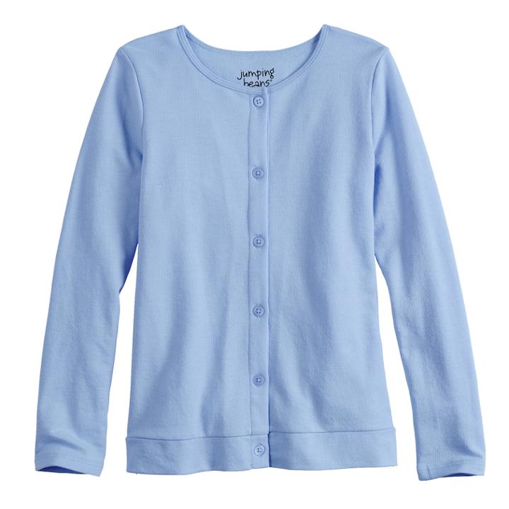 Girls 4-10 Jumping Beans&reg; Button-front Cardigan, Size: 8, Light Blue