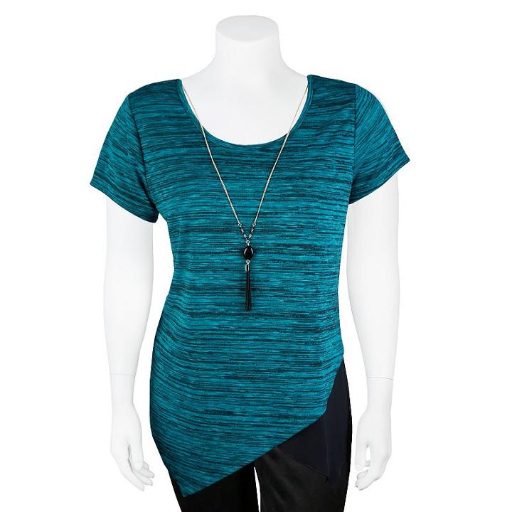 Juniors' Plus Size Iz Byer California Space-dyed Asymmetric Top, Girl's, Size: 1xl, Med Green