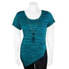 Juniors' Plus Size Iz Byer California Space-dyed Asymmetric Top, Girl's, Size: 1xl, Med Green