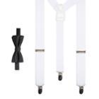 Men's Apt. 9&reg; Tonal-striped Pre-tied Bow Tie & Suspenders Set, Black