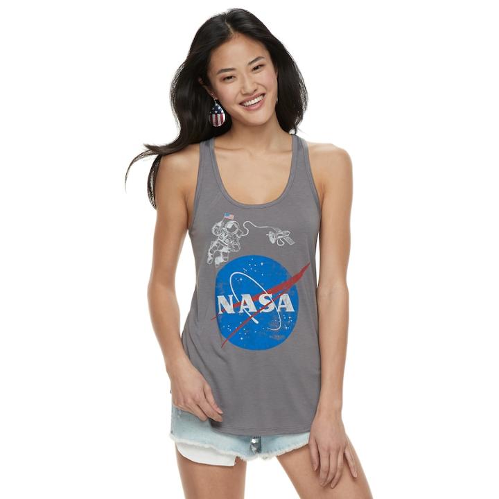 Juniors' Nasa Red, White & Blue Skies Tank Top, Size: Medium, Silver