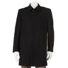 Men's Haggar&reg; Modern-fit Melton Wool-blend Coat, Size: 48 Long, Black