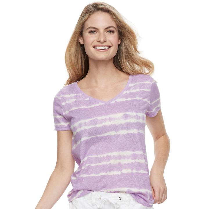 Women's Sonoma Goods For Life&trade; Essential V-neck Tee, Size: Xs, Brt Purple