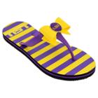 Women's College Edition Lsu Tigers Bow Flip-flops, Size: Xl, Purple