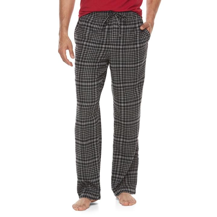 Men's Croft & Barrow&reg; Flannel Lounge Pants, Size: Xl, Grey