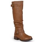 Journee Collection Stormy Women's Knee-high Boots, Girl's, Size: 7.5 Wc, Brown
