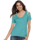 Women's Rock & Republic Cutout Scoopneck Tee, Size: Small, Green
