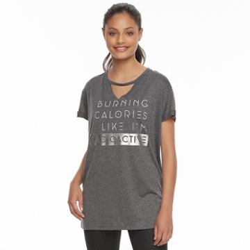 Juniors' Her Universe Spider-man Burning Calories Graphic Tee By Marvel, Girl's, Size: Large, Dark Grey