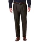 Men's Haggar Premium Comfort Stretch Classic-fit Pleated Dress Pants, Size: 32x32, Dark Brown