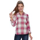 Juniors' So&reg; Button-front Shirt, Teens, Size: Large, Dark Pink