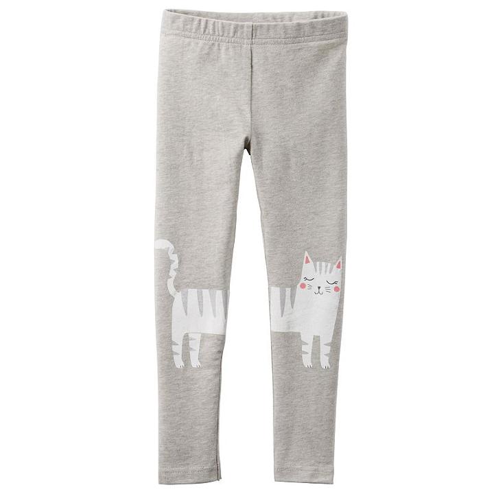 Girls 4-8 Carter's Printed Leggings, Size: 4, Light Grey