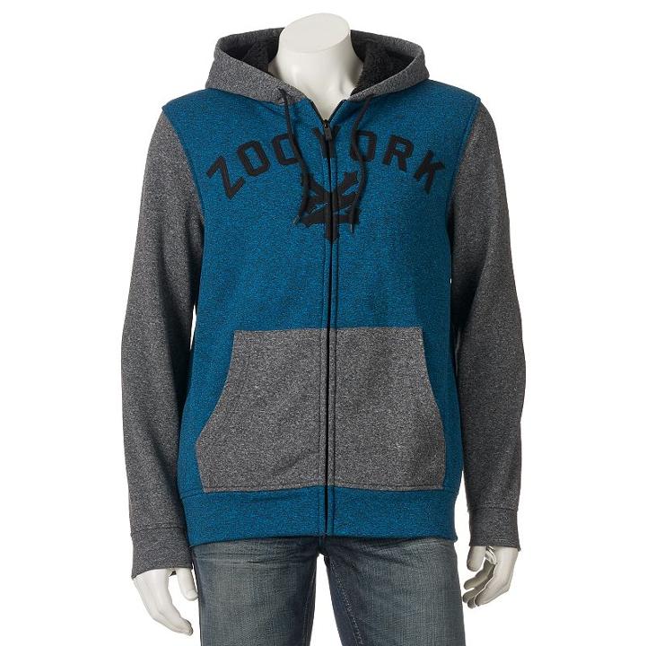 Men's Zoo York Raglan Sherpa Hoodie, Size: Large, Med Blue