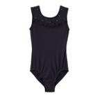 Jacques Moret Glitter Lace Leotard - Girls 4-14, Size: Xs, Black