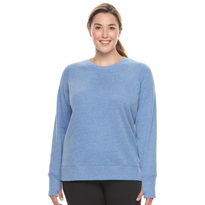 Plus Size Tek Gear® Fleece Sweatshirt, Women's, Size: 3xl, Blue (navy)