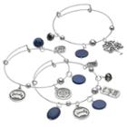 Family Tree Charm Bangle Bracelet Set, Women's, Blue