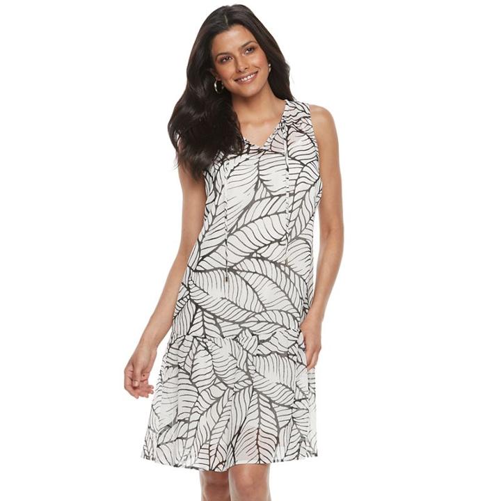 Women's Apt. 9&reg; Chiffon Drop Waist Dress, Size: Xl, Natural