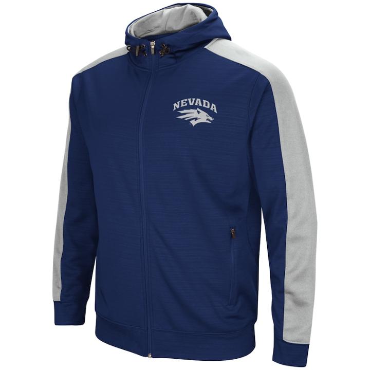 Men's Nevada Wolf Pack Setter Full-zip Hoodie, Size: Large, Blue (navy)