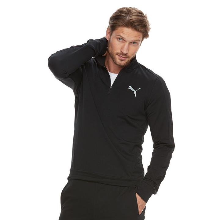 Men's Puma Stretchlite Slim-fit Performance Quarter-zip Pullover, Size: Medium, Black