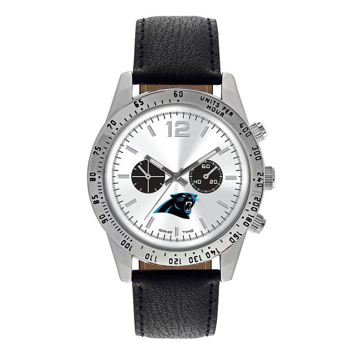 Men's Game Time Carolina Panthers Letterman Watch, Black
