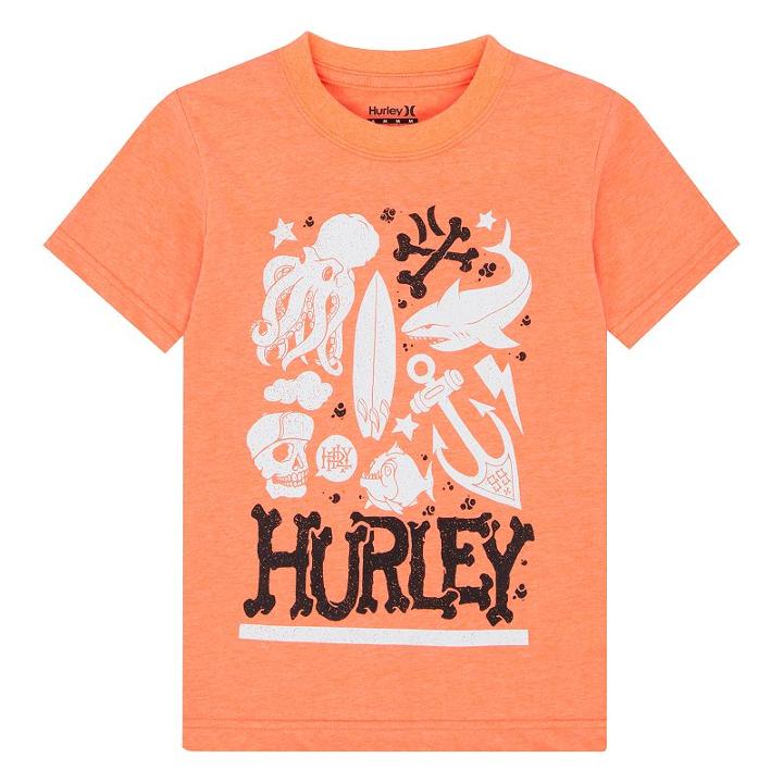Boys 4-7 Hurley Deep Sea Graphic Tee, Size: 7, Med Orange