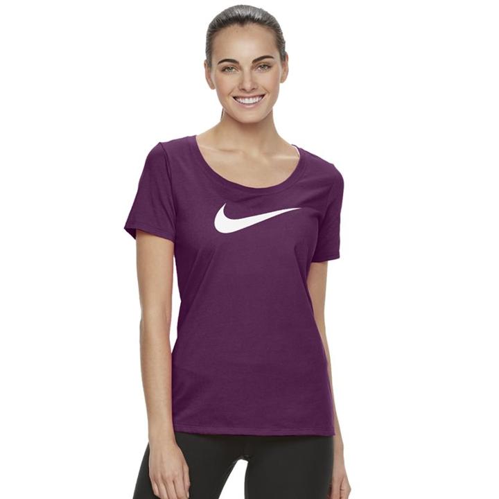 Women's Nike Swoosh Short Sleeve Graphic Tee, Size: Large, Med Pink
