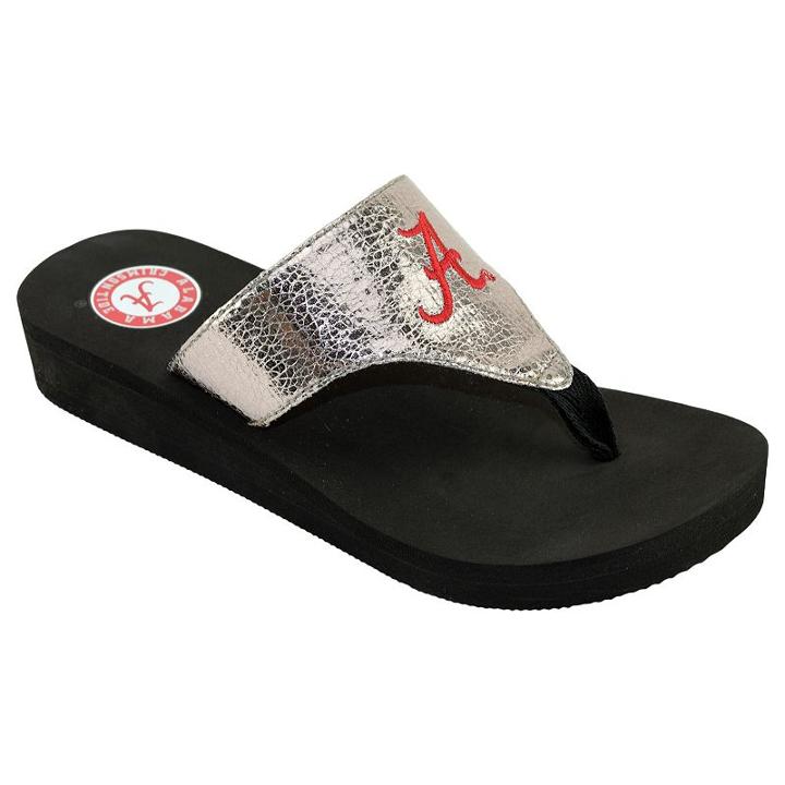 Women's Alabama Crimson Tide Shine Platform Flip-flops, Size: Small, Red/coppr (rust/coppr)