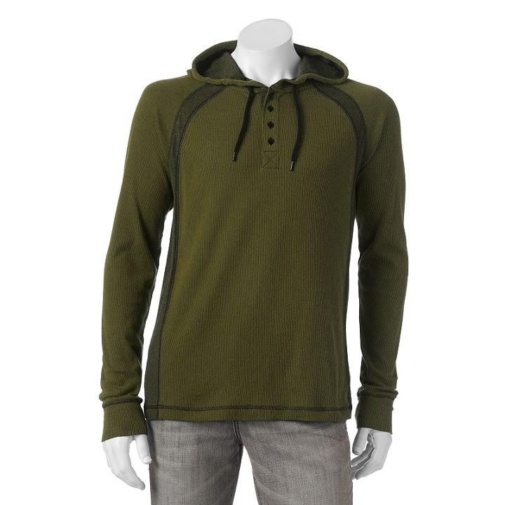 Big & Tall Rock & Republic Thermal Henley, Men's, Size: 3xl Tall, Green