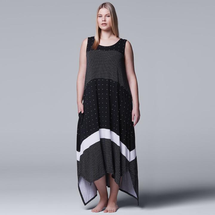 Plus Size Simply Vera Vera Wang High-low Shark-bite Chemise, Women's, Size: 2xl, Oxford