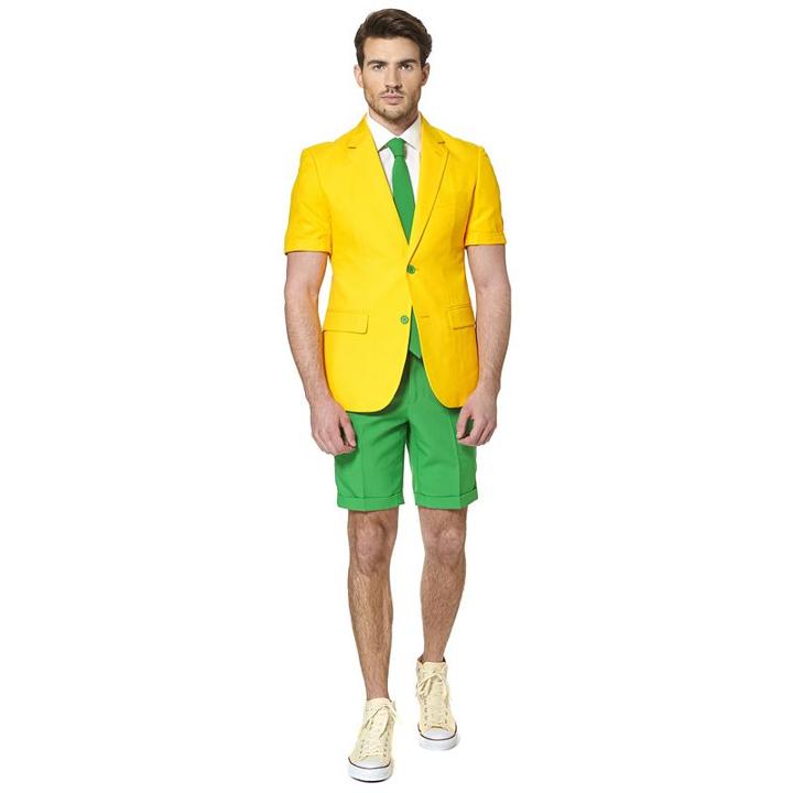 Men's Opposuits Slim-fit Green And Gold Suit & Tie Set, Size: 38 - Regular, Ovrfl Oth