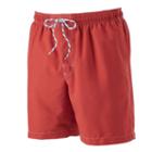 Men's Croft & Barrow&reg; Solid Microfiber Swim Trunks, Size: Xl, Med Red