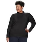 Plus Size Napa Valley Long Sleeve Mock Neck Sweater, Women's, Size: 3xl, Black