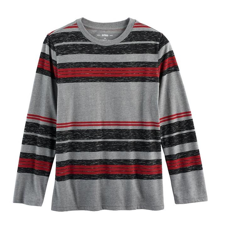 Boys 8-20 Urban Pipeline&reg; Striped Ultimate Tee, Size: Medium, Dark Red